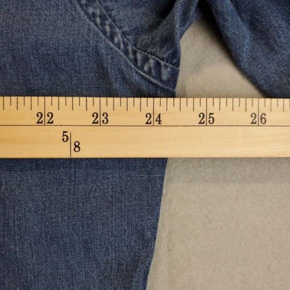 Pendleton Blue Denim Men's Button Dress Shirt Long Sleeve Embroidered Tag L - Picture 6 of 7